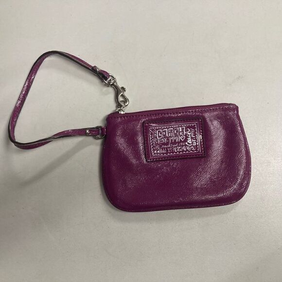 COACH Magneta Patent Leather Wristlet Purple/Pink 4X6 - Picture 10 of 10